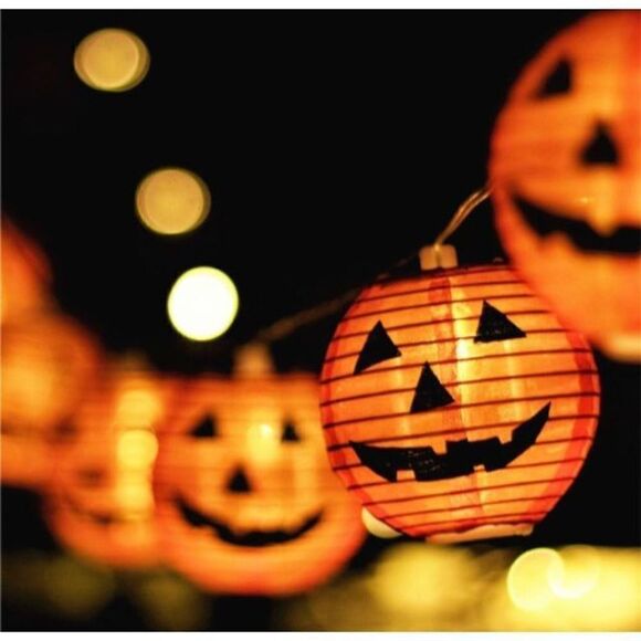 8.2FT 10 Led Pumpkin Lanterns Battery Powered String Lights - Picture 1 of 4